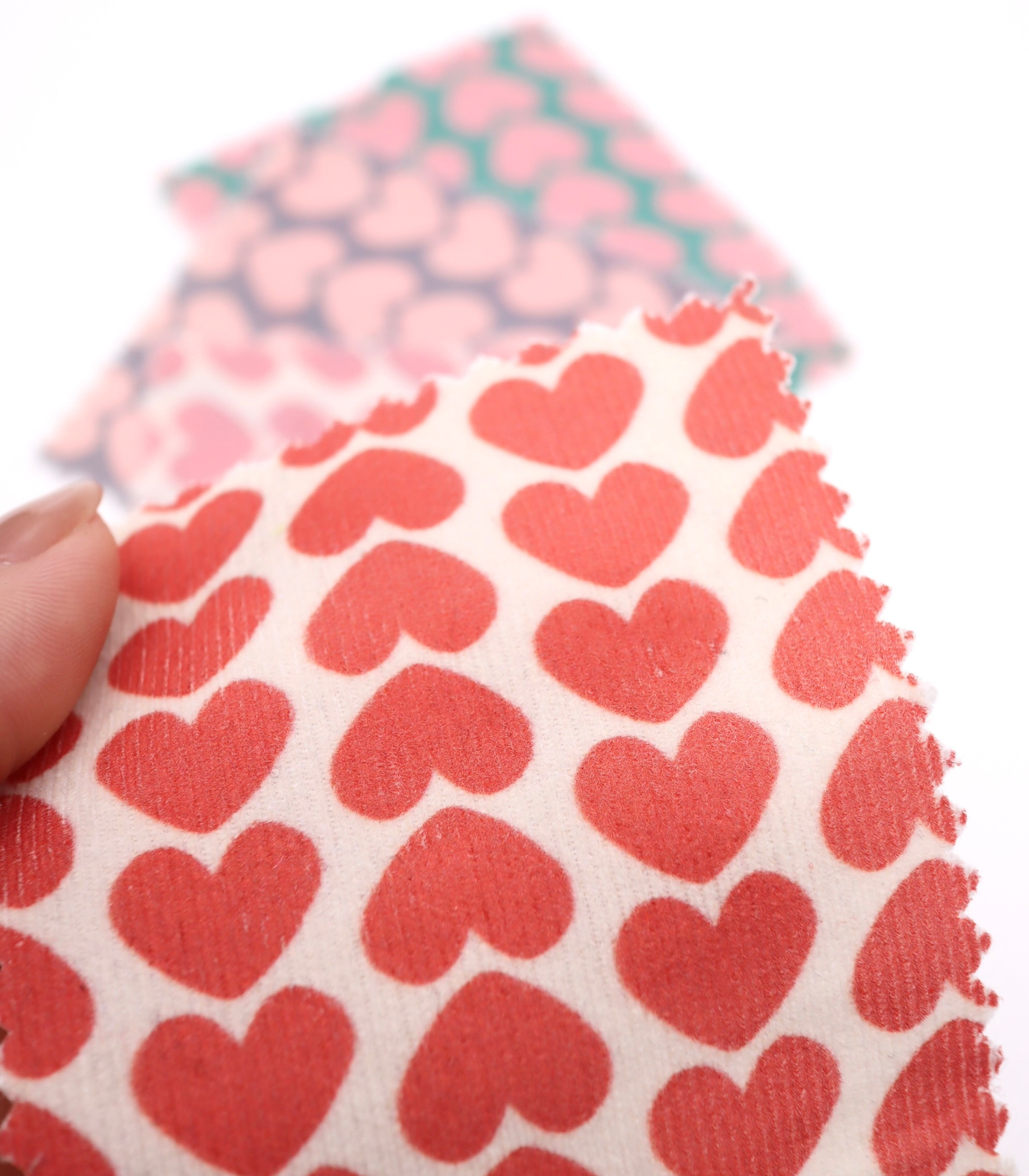 【25SS-019】ハートヘリンボーンプリントコーデュロイ　/0.5ｙあたり=～990円