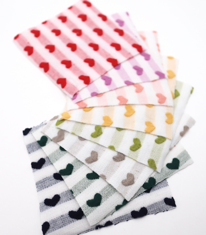 【25SS-031】ぷっくりハートジャガードボーダーニット　/0.5ｙあたり=～1045円