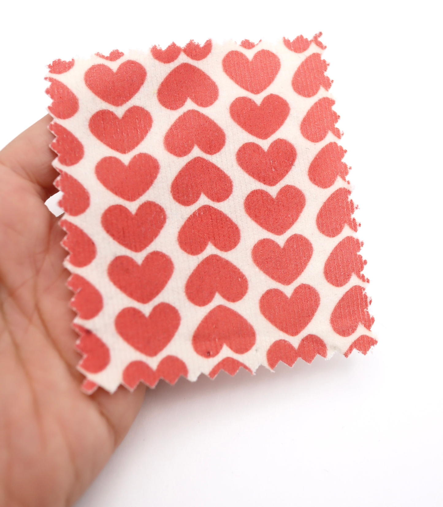 【25SS-019】ハートヘリンボーンプリントコーデュロイ　/0.5ｙあたり=～990円