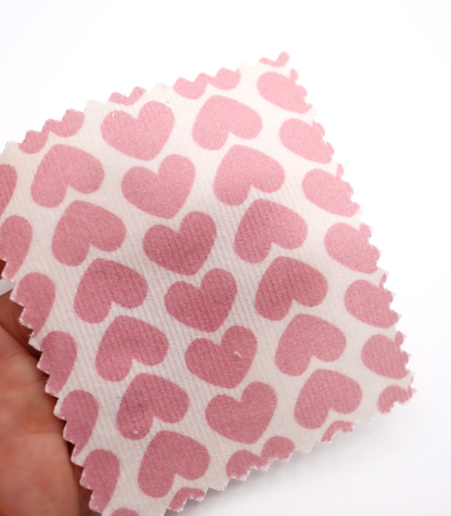 【25SS-019】ハートヘリンボーンプリントコーデュロイ　/0.5ｙあたり=～990円