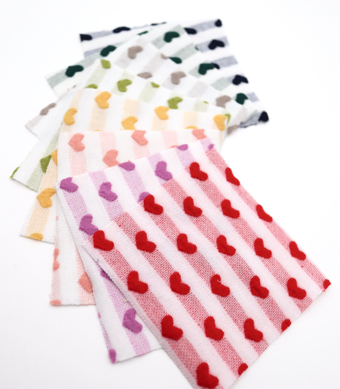 【25SS-031】ぷっくりハートジャガードボーダーニット　/0.5ｙあたり=～1045円