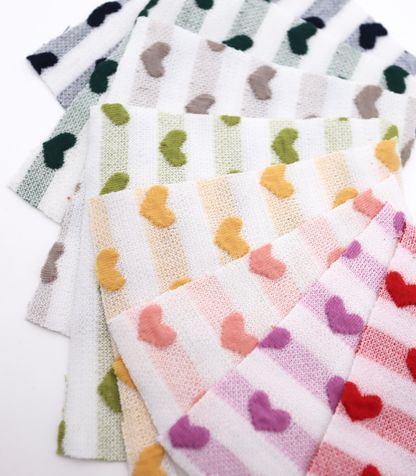 【25SS-031】ぷっくりハートジャガードボーダーニット　/0.5ｙあたり=～1045円