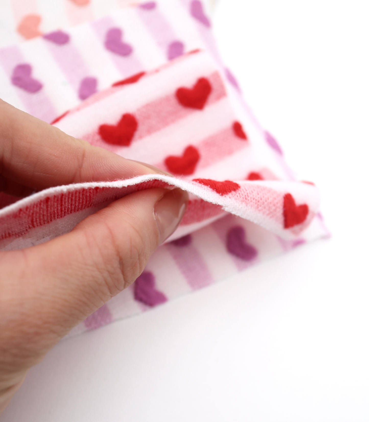 【25SS-031】ぷっくりハートジャガードボーダーニット　/0.5ｙあたり=～1045円