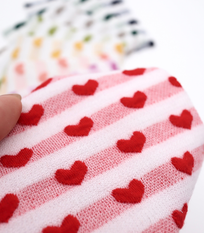 【25SS-031】ぷっくりハートジャガードボーダーニット　/0.5ｙあたり=～1045円