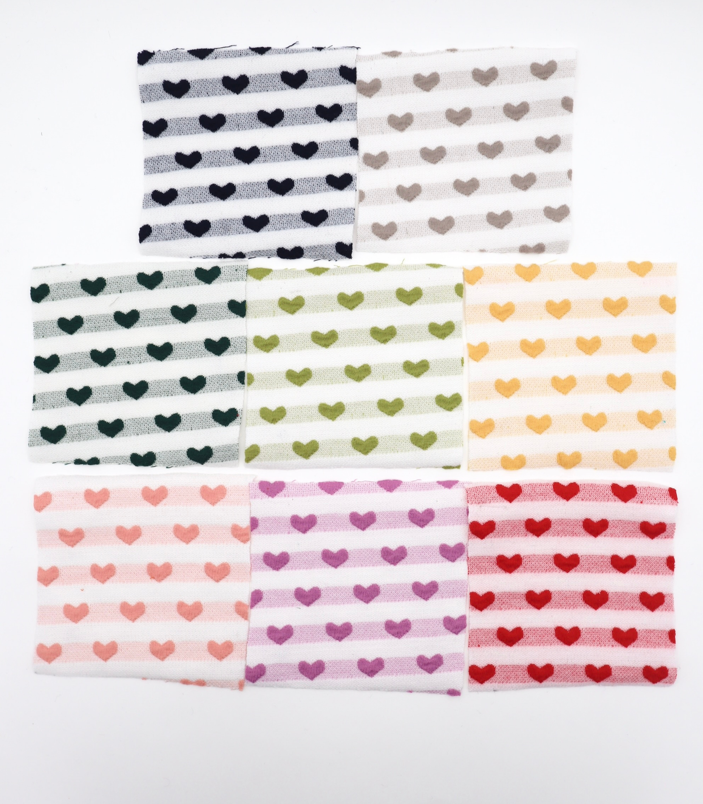 【25SS-031】ぷっくりハートジャガードボーダーニット　/0.5ｙあたり=～1045円