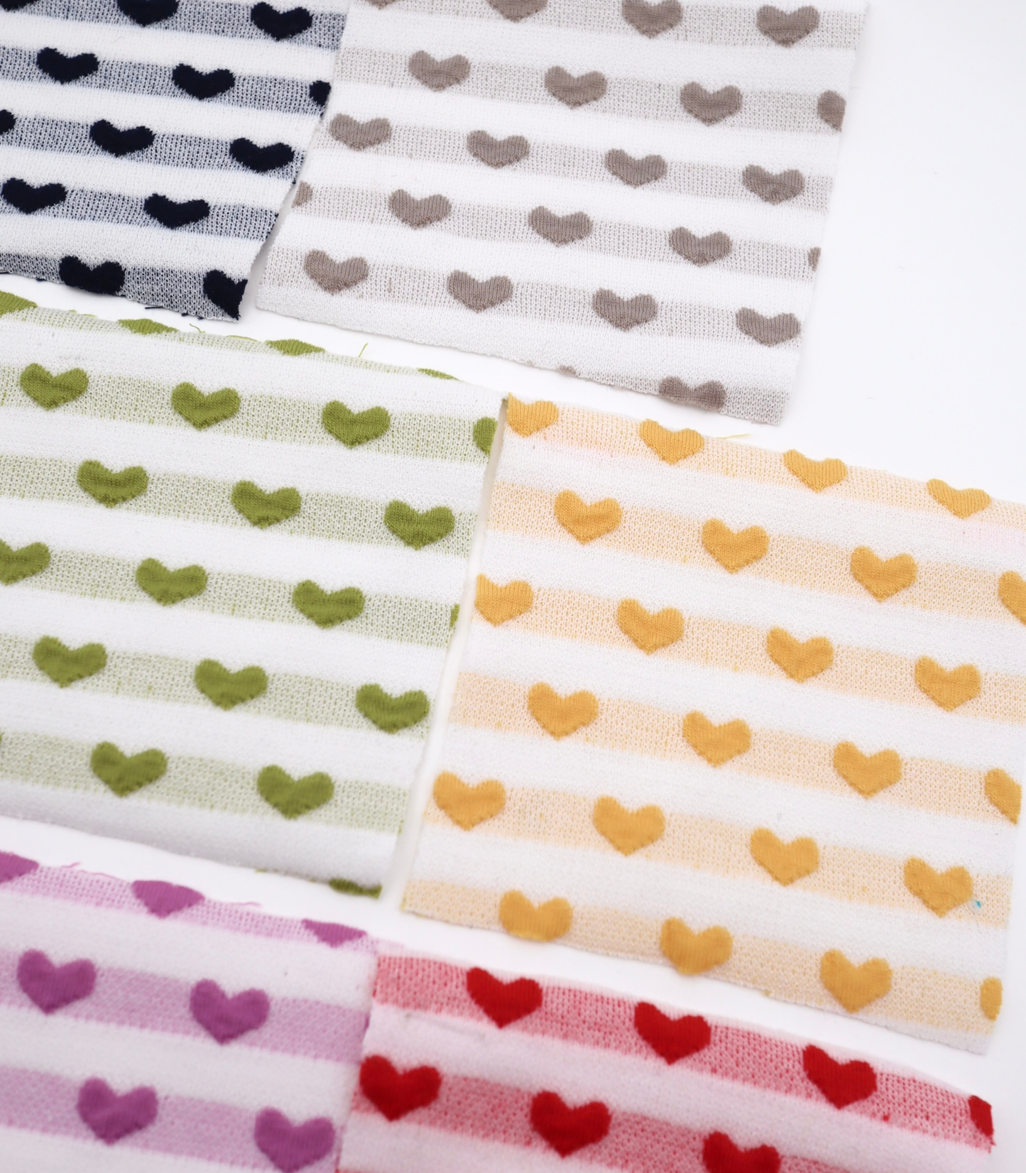 【25SS-031】ぷっくりハートジャガードボーダーニット　/0.5ｙあたり=～1045円