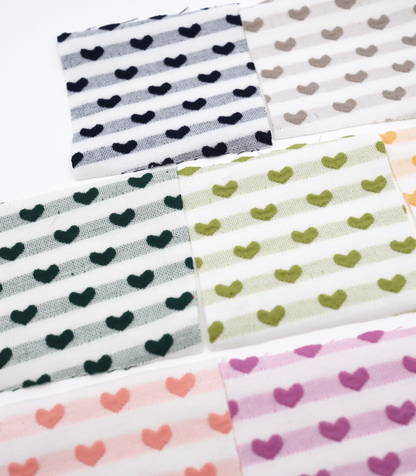 【25SS-031】ぷっくりハートジャガードボーダーニット　/0.5ｙあたり=～1045円