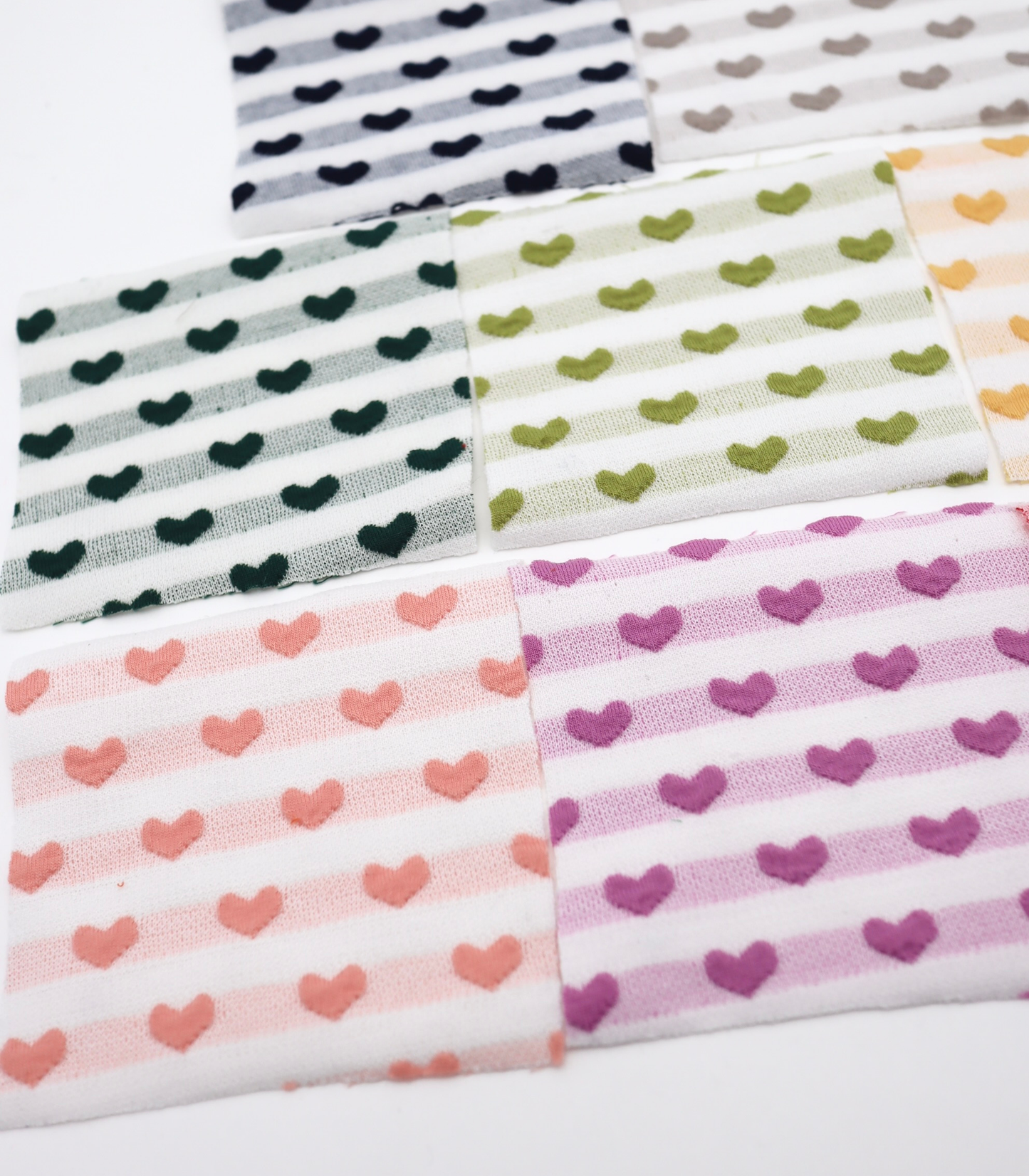 【25SS-031】ぷっくりハートジャガードボーダーニット　/0.5ｙあたり=～1045円