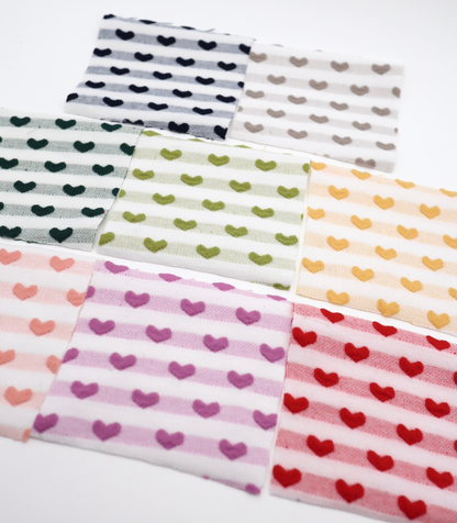 【25SS-031】ぷっくりハートジャガードボーダーニット　/0.5ｙあたり=～1045円