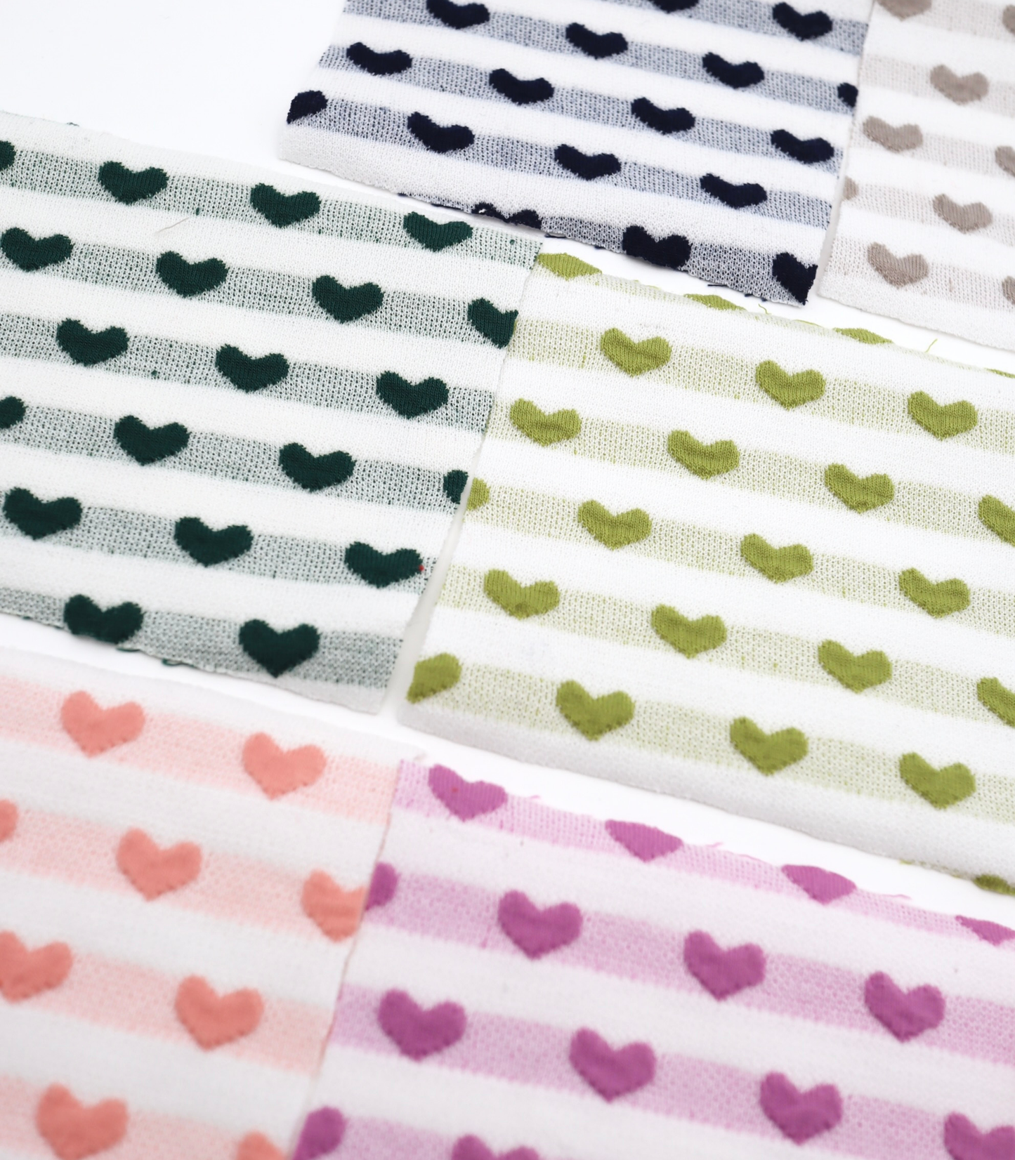 【25SS-031】ぷっくりハートジャガードボーダーニット　/0.5ｙあたり=～1045円