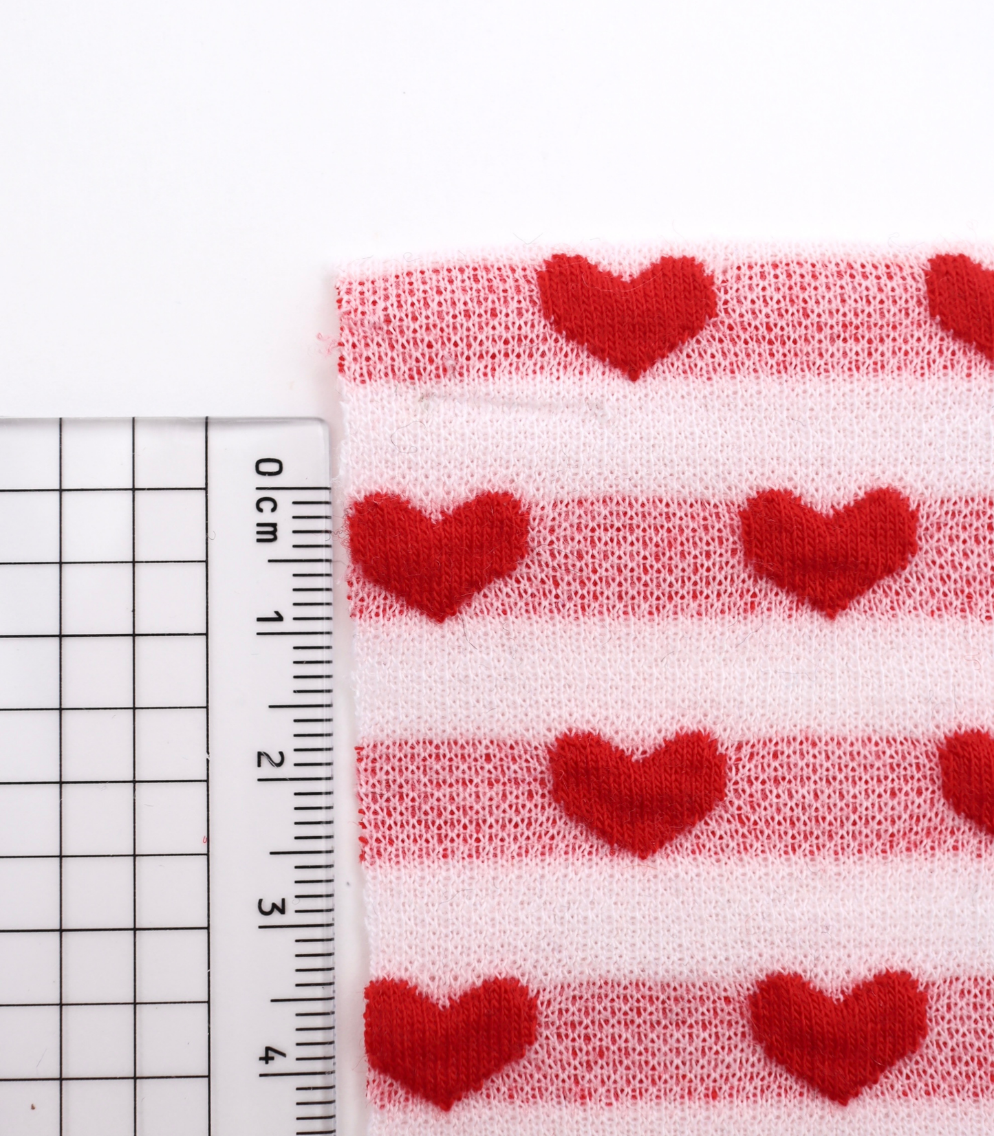 【25SS-031】ぷっくりハートジャガードボーダーニット　/0.5ｙあたり=～1045円