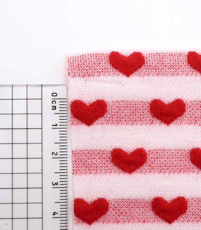 【25SS-031】ぷっくりハートジャガードボーダーニット　/0.5ｙあたり=～1045円