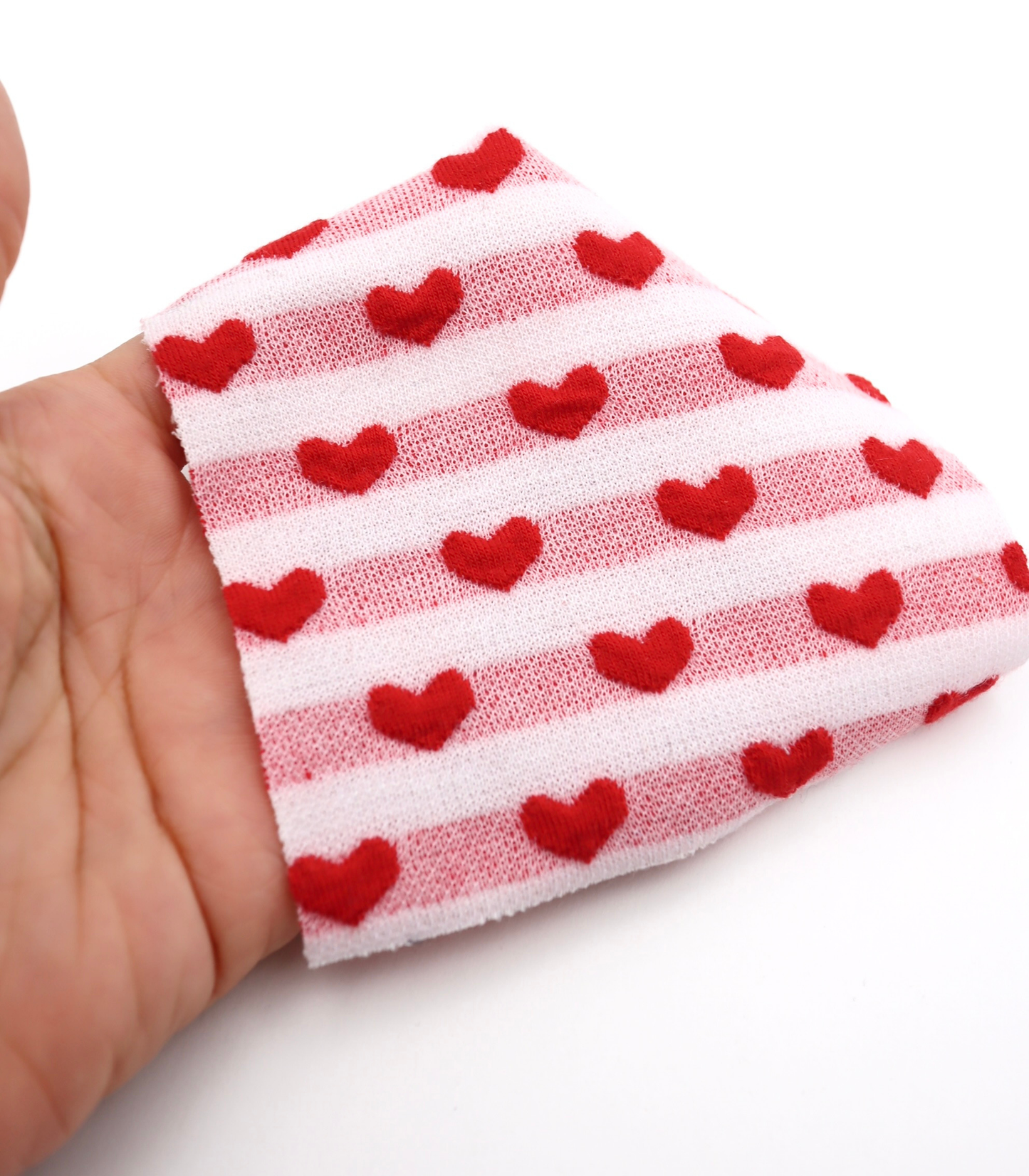 【25SS-031】ぷっくりハートジャガードボーダーニット　/0.5ｙあたり=～1045円