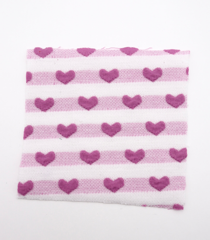 【25SS-031】ぷっくりハートジャガードボーダーニット　/0.5ｙあたり=～1045円