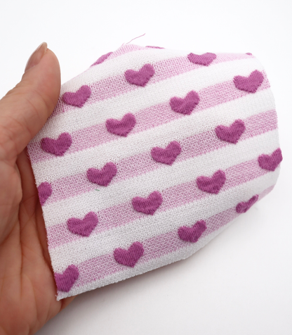 【25SS-031】ぷっくりハートジャガードボーダーニット　/0.5ｙあたり=～1045円