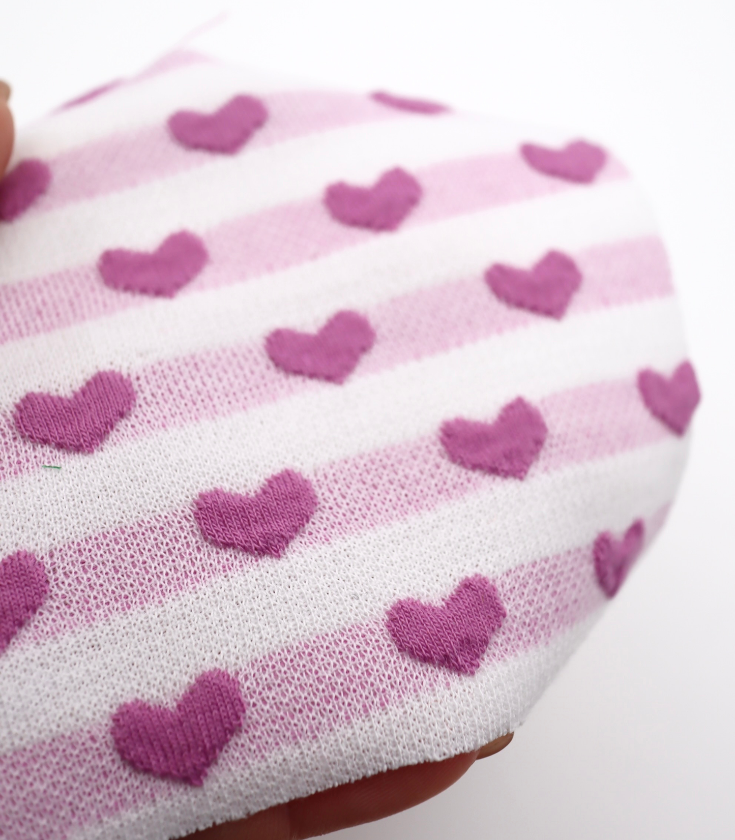 【25SS-031】ぷっくりハートジャガードボーダーニット　/0.5ｙあたり=～1045円