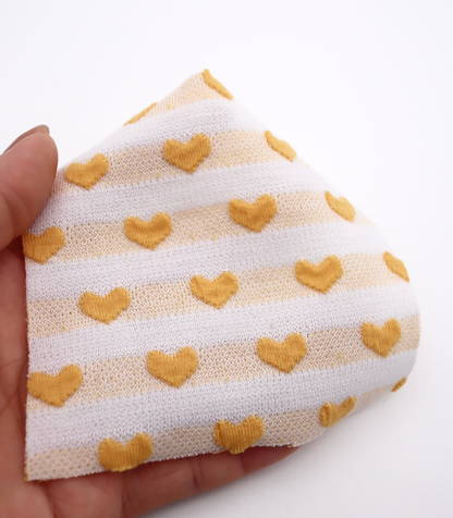 【25SS-031】ぷっくりハートジャガードボーダーニット　/0.5ｙあたり=～1045円