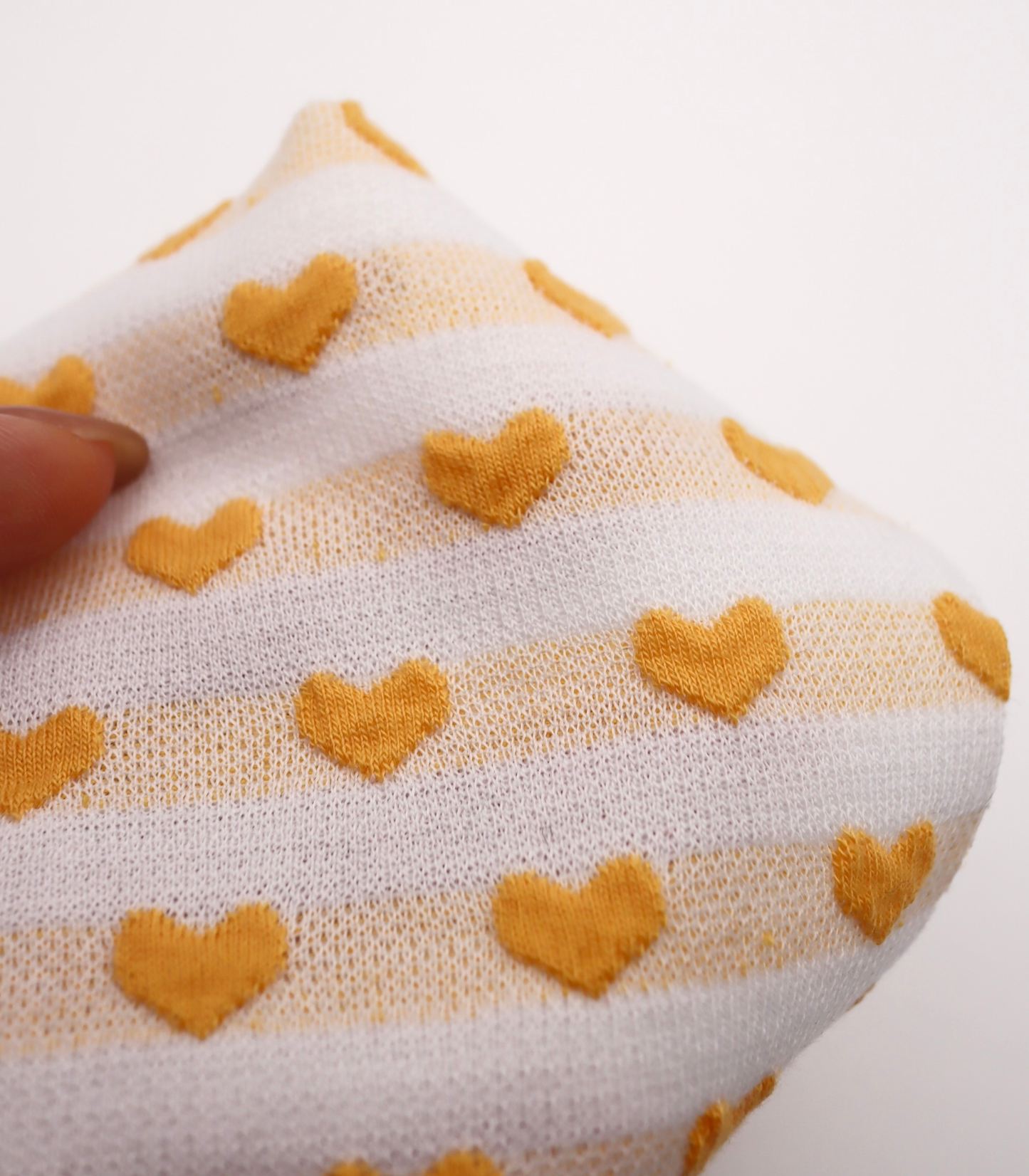 【25SS-031】ぷっくりハートジャガードボーダーニット　/0.5ｙあたり=～1045円