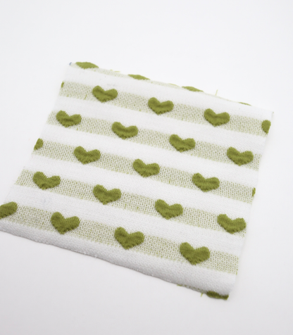 【25SS-031】ぷっくりハートジャガードボーダーニット　/0.5ｙあたり=～1045円