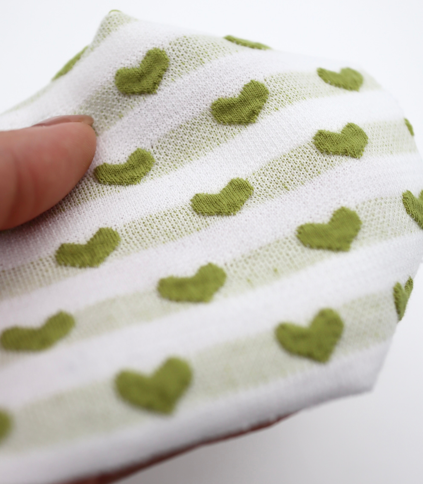 【25SS-031】ぷっくりハートジャガードボーダーニット　/0.5ｙあたり=～1045円