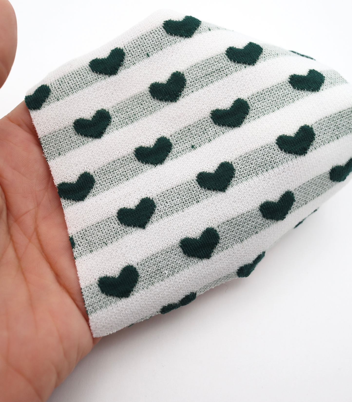 【25SS-031】ぷっくりハートジャガードボーダーニット　/0.5ｙあたり=～1045円