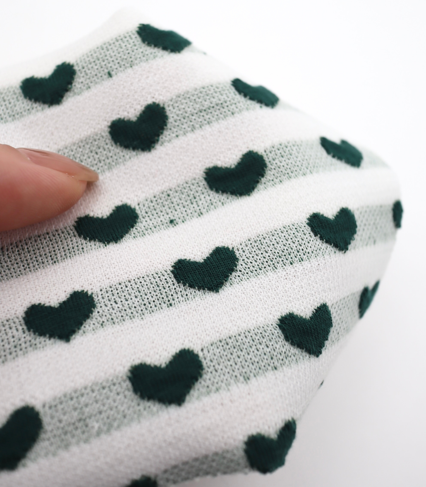 【25SS-031】ぷっくりハートジャガードボーダーニット　/0.5ｙあたり=～1045円