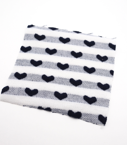 【25SS-031】ぷっくりハートジャガードボーダーニット　/0.5ｙあたり=～1045円