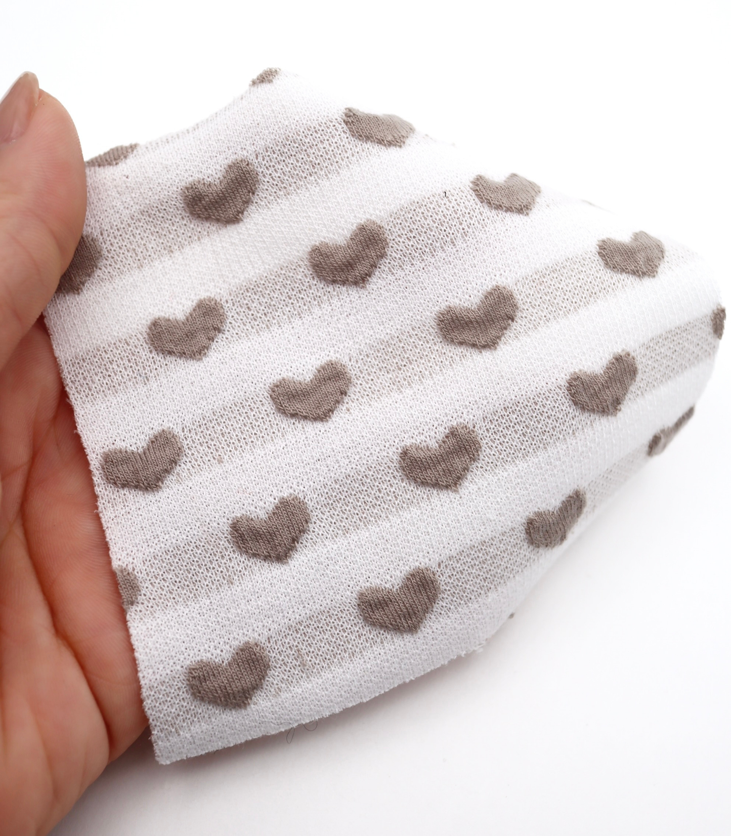 【25SS-031】ぷっくりハートジャガードボーダーニット　/0.5ｙあたり=～1045円