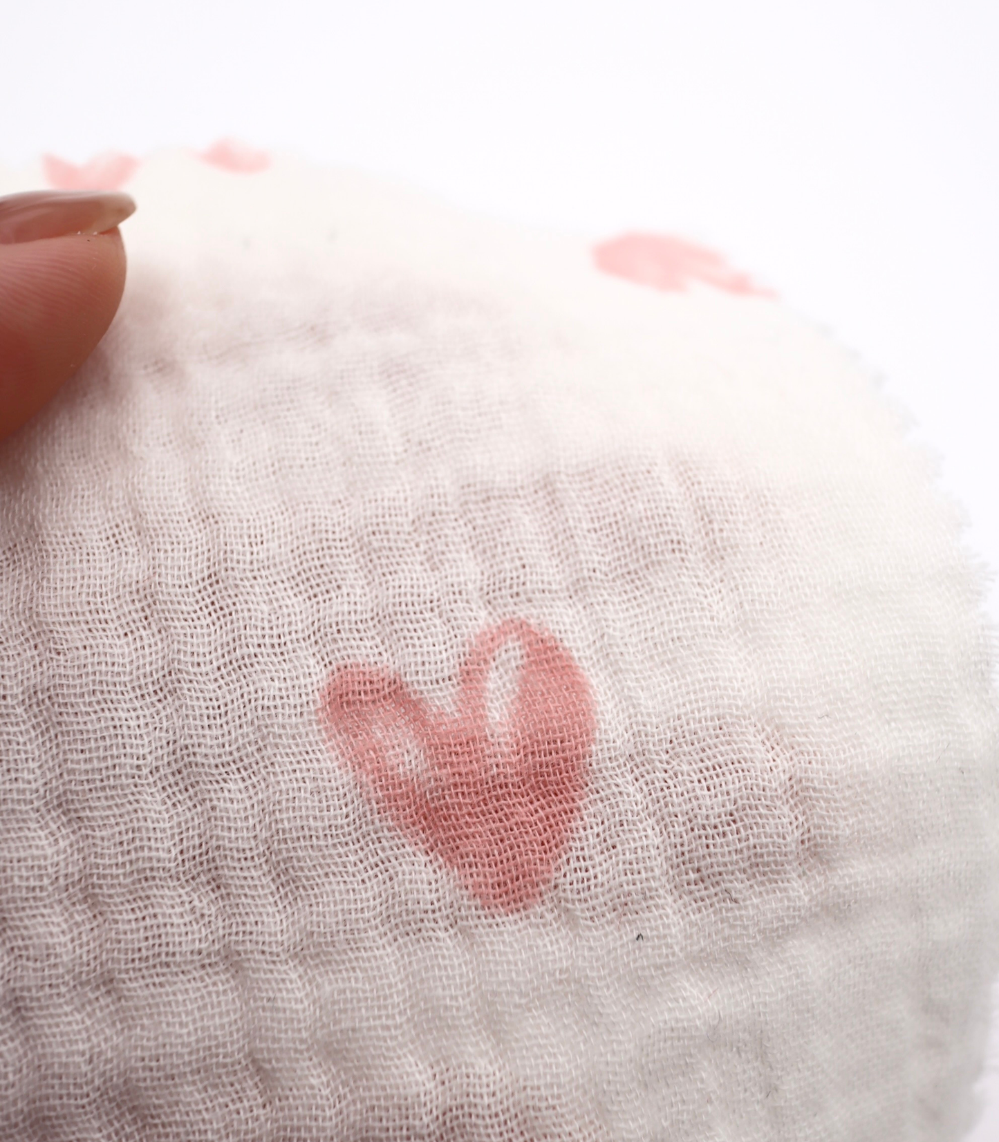 【25SS-038】スケッチ風ハートプリントダブルガーゼ　/0.5ｙあたり=～700円