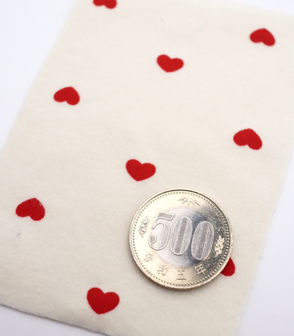 【25SS-056】プチハートプリントフライス　/0.5ｙあたり=～1270円