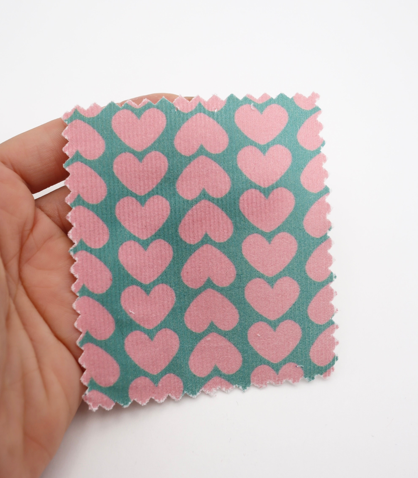 【25SS-019】ハートヘリンボーンプリントコーデュロイ　/0.5ｙあたり=～990円