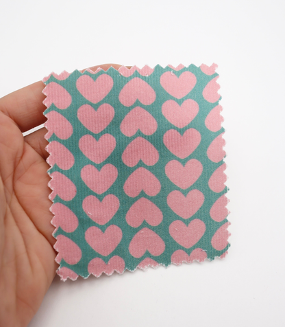 【25SS-019】ハートヘリンボーンプリントコーデュロイ　/0.5ｙあたり=～990円