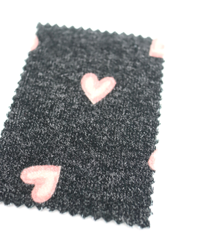 【25SS-028】スケッチ風ハートプリント天竺ニット　/0.5ｙあたり=～880円