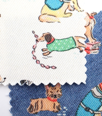 【25SS-218】ワンちゃん大集合プリントツイル　/0.5ｙあたり=～1095円