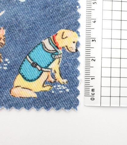 【25SS-218】ワンちゃん大集合プリントツイル　/0.5ｙあたり=～1095円