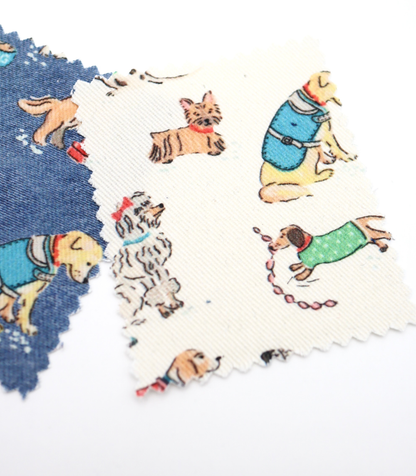 【25SS-218】ワンちゃん大集合プリントツイル　/0.5ｙあたり=～1095円