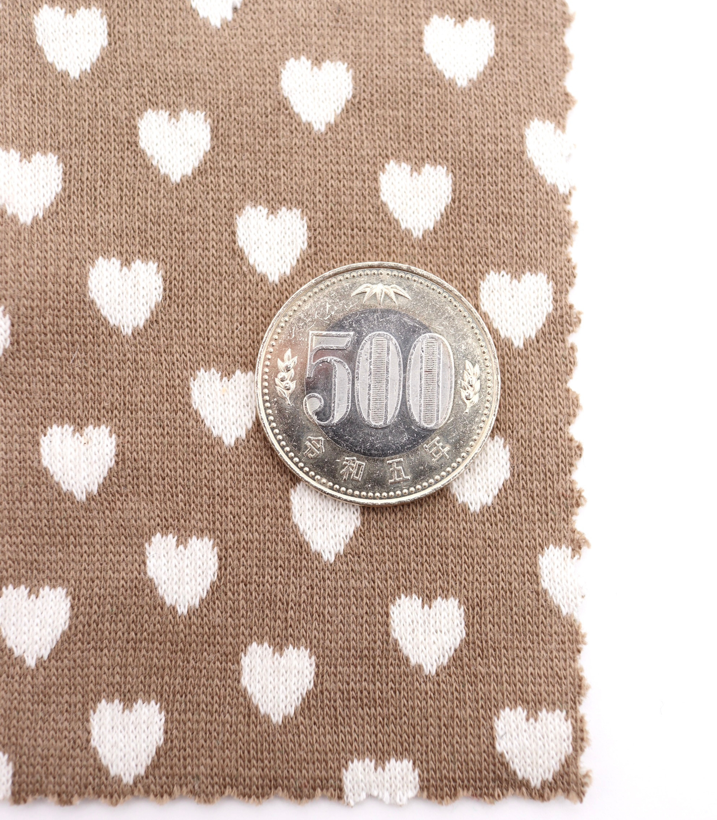 【25SS-021】ハートジャガードダブルフェイスニット　/0.5ｙあたり=～895円