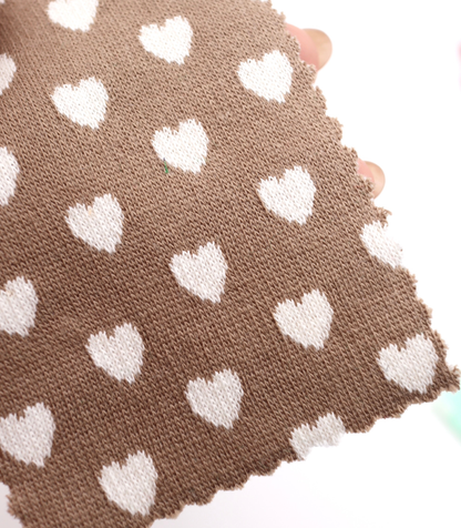 【25SS-021】ハートジャガードダブルフェイスニット　/0.5ｙあたり=～895円