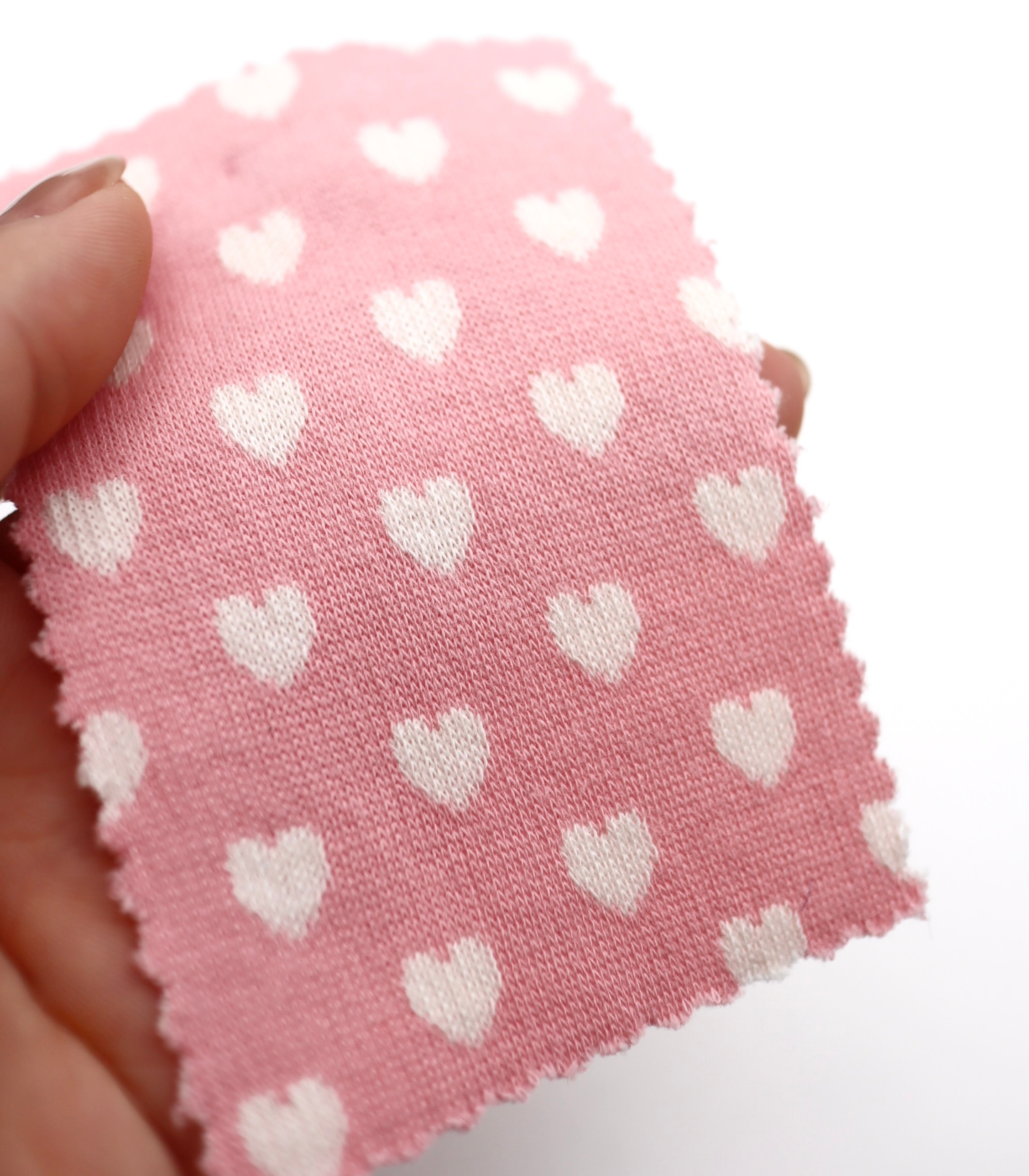 【25SS-021】ハートジャガードダブルフェイスニット　/0.5ｙあたり=～895円