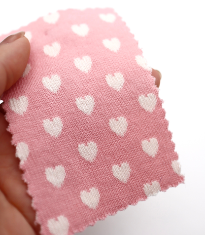 【25SS-021】ハートジャガードダブルフェイスニット　/0.5ｙあたり=～895円