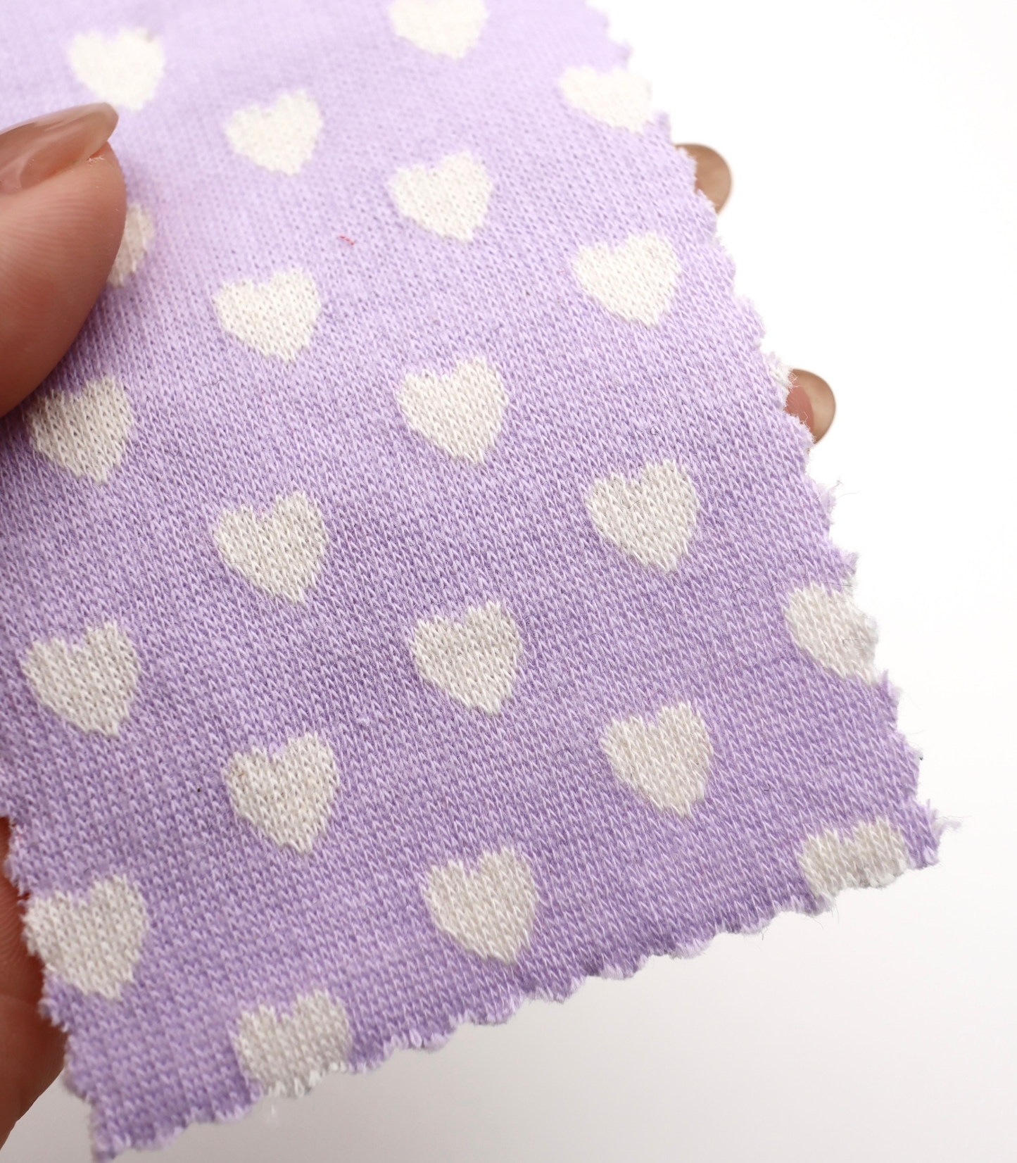 【25SS-021】ハートジャガードダブルフェイスニット　/0.5ｙあたり=～895円