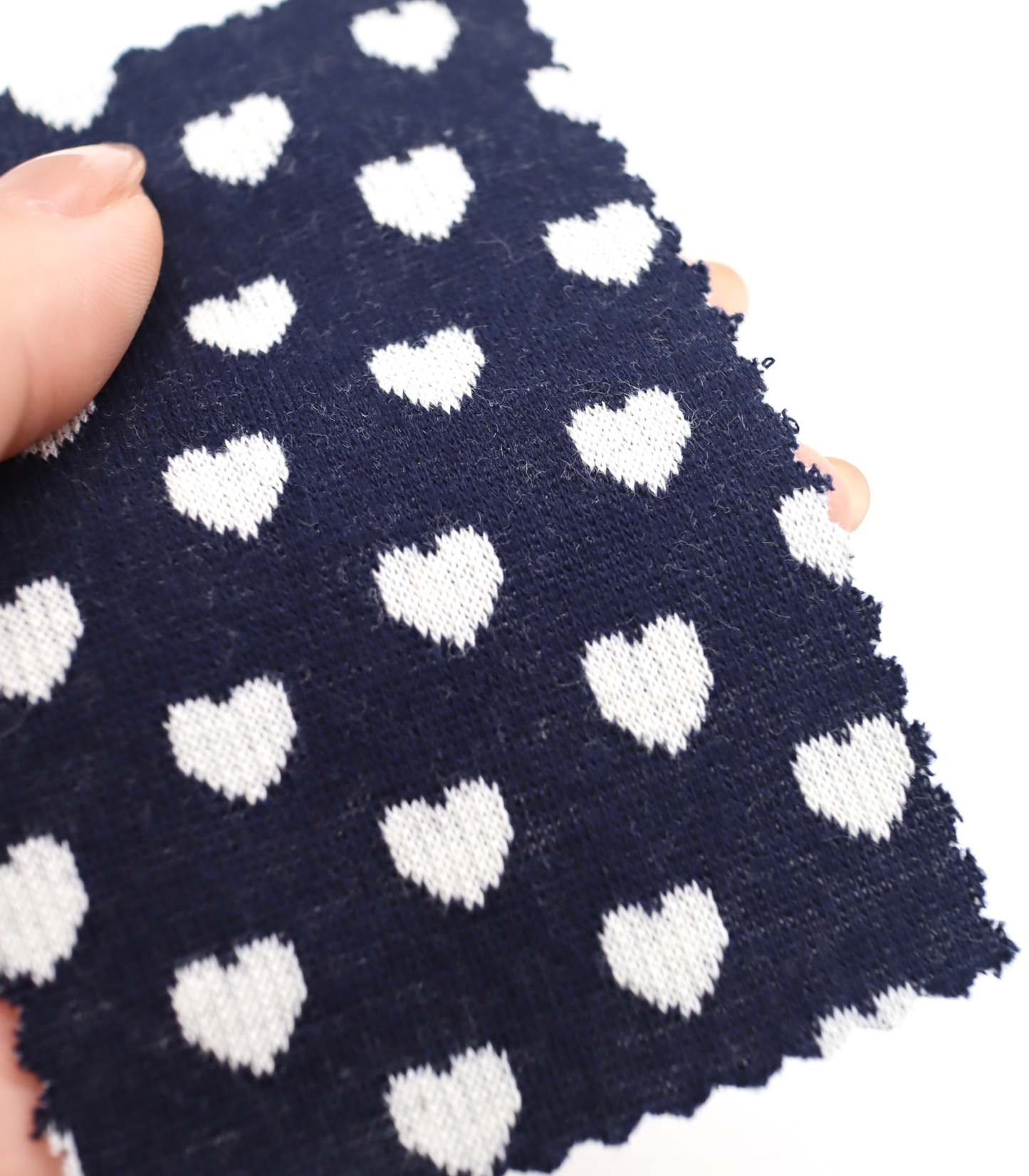 【25SS-021】ハートジャガードダブルフェイスニット　/0.5ｙあたり=～895円