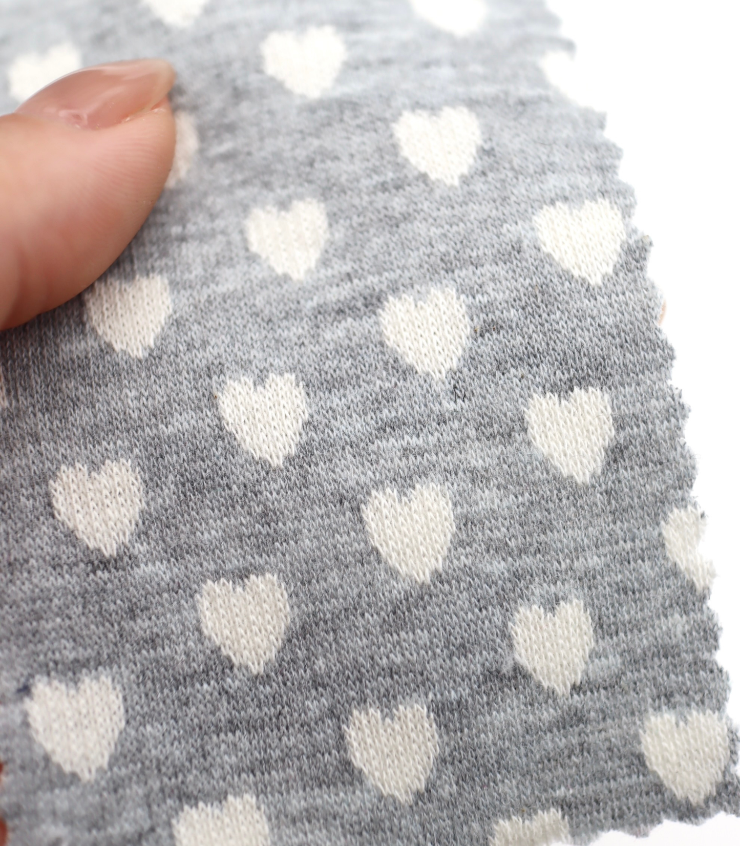 【25SS-021】ハートジャガードダブルフェイスニット　/0.5ｙあたり=～895円