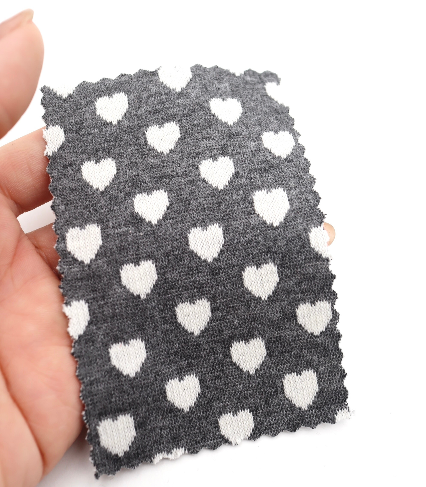 【25SS-021】ハートジャガードダブルフェイスニット　/0.5ｙあたり=～895円