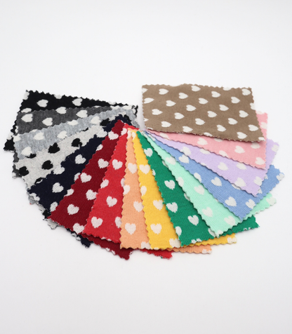 【25SS-021】ハートジャガードダブルフェイスニット　/0.5ｙあたり=～895円