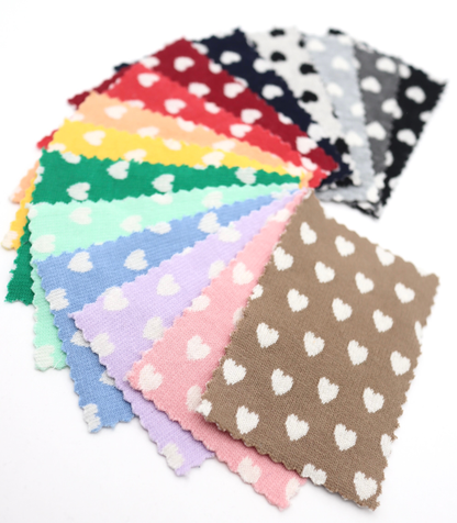 【25SS-021】ハートジャガードダブルフェイスニット　/0.5ｙあたり=～895円