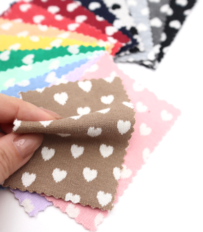 【25SS-021】ハートジャガードダブルフェイスニット　/0.5ｙあたり=～895円