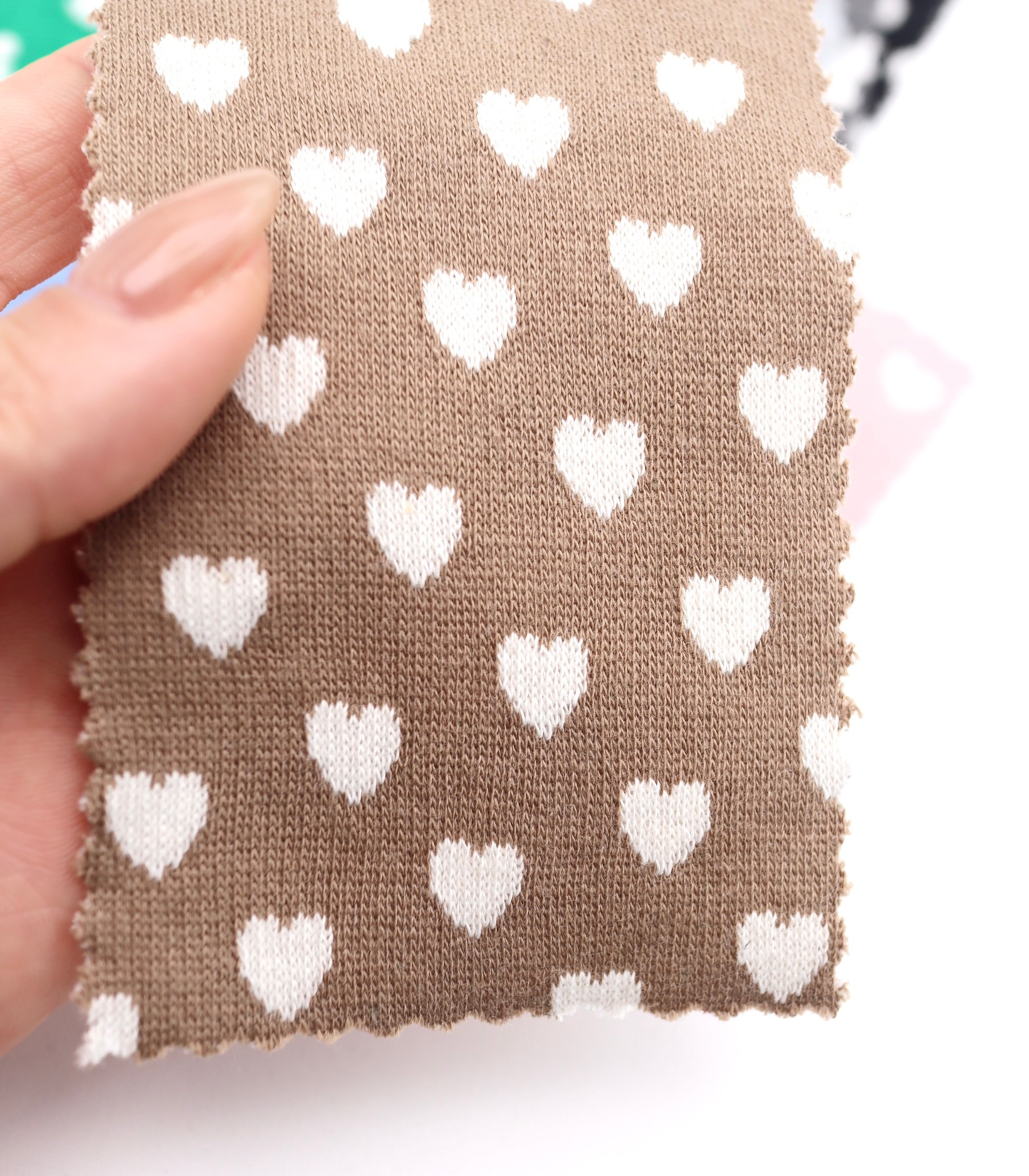 【25SS-021】ハートジャガードダブルフェイスニット　/0.5ｙあたり=～895円