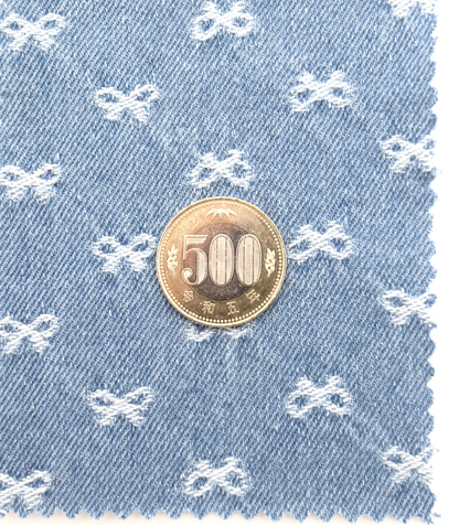【25SS-059】プチリボンジャガードデニム　/0.5ｙあたり=～1135円