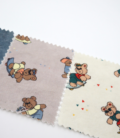 【25SS-219】スケボークマちゃんプリントツイル　/0.5ｙあたり=～1095円